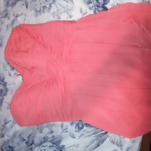 David's Bridal coral pink occasion dress